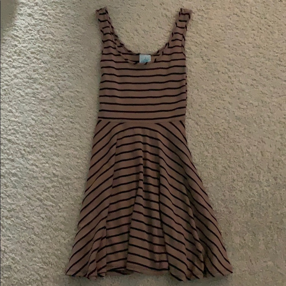 Brown and black striped dress